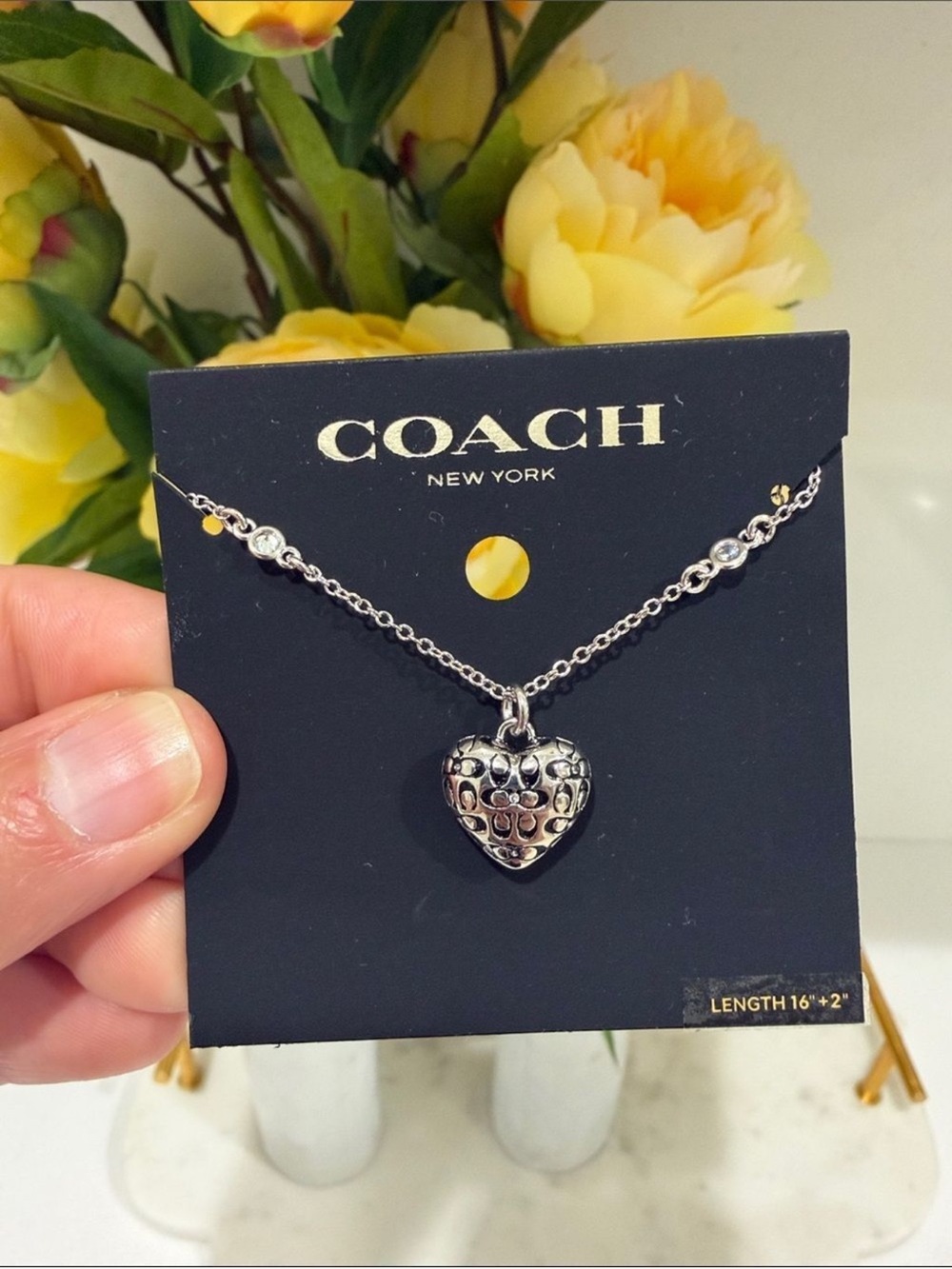 Coach Silver Heart Logo Pendant
Necklace - Picture 5 of 7